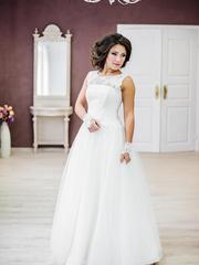 Свадебное платье Перла. Силуэт А-силуэт. Цвет Белый / Молочный. Вид 1