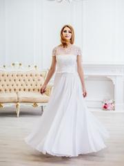 Свадебное платье Мелита. Силуэт А-силуэт, Прямое. Цвет Белый / Молочный. Вид 1