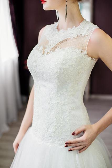 Свадебное платье Элизавет. Силуэт А-силуэт. Цвет Белый / Молочный. Вид 2