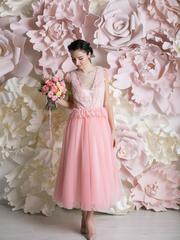 Свадебное платье Мэрион. Силуэт А-силуэт. Цвет оттенки Розового. Вид 1