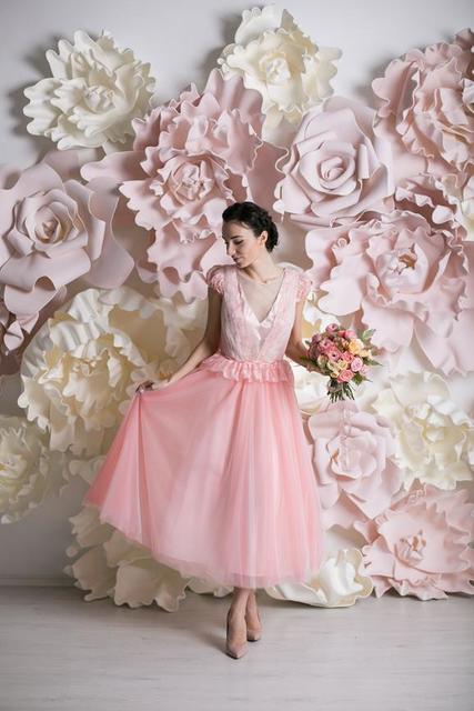 Свадебное платье Мэрион. Силуэт А-силуэт. Цвет оттенки Розового. Вид 2