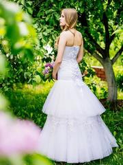 Свадебное платье Арт. У2011. Силуэт А-силуэт. Цвет Белый / Молочный, оттенки Розового. Вид 2