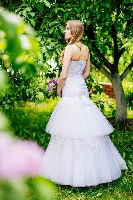 Свадебное платье Арт. У2011. Силуэт А-силуэт. Цвет Белый / Молочный, оттенки Розового. Вид 2