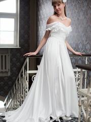 Свадебное платье Арт. 110. Силуэт А-силуэт. Цвет Белый / Молочный. Вид 1