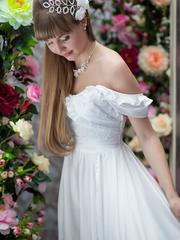 Свадебное платье Арт. 110. Силуэт А-силуэт. Цвет Белый / Молочный. Вид 2