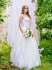 Свадебное платье Арт. 196. Силуэт А-силуэт. Цвет Белый / Молочный. Вид 2