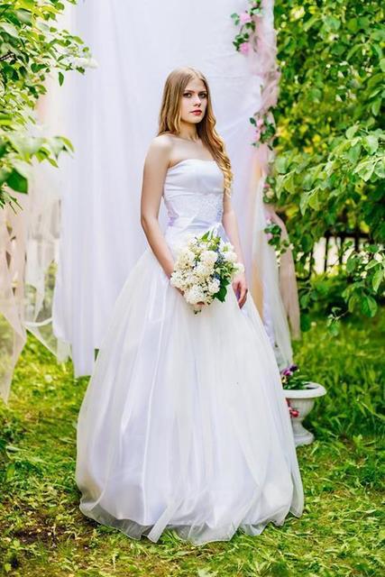 Свадебное платье Арт. 196. Силуэт А-силуэт. Цвет Белый / Молочный. Вид 2