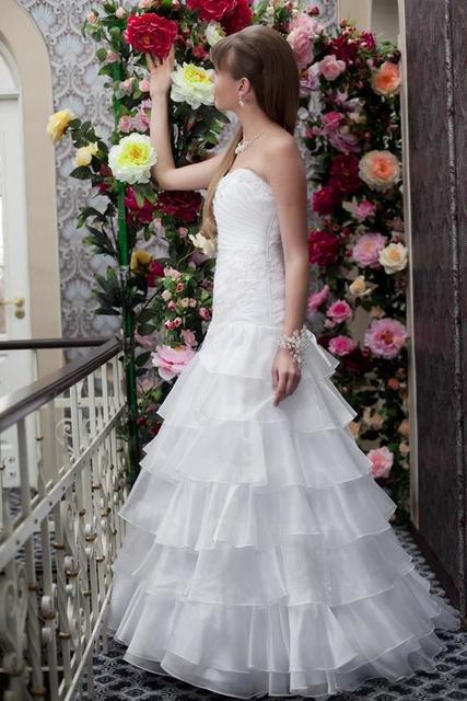 Свадебное платье Арт. 082. Силуэт А-силуэт. Цвет Белый / Молочный. Вид 2