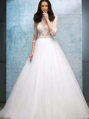 Свадебное платье Altair. Силуэт Пышное, А-силуэт. Цвет Белый / Молочный. Вид 1