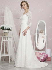 Свадебное платье RB013. Силуэт А-силуэт, Прямое. Цвет Белый / Молочный. Вид 1