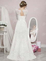 Свадебное платье RB013. Силуэт А-силуэт, Прямое. Цвет Белый / Молочный. Вид 2