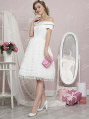 Свадебное платье TB032. Силуэт А-силуэт. Цвет Белый / Молочный. Вид 1