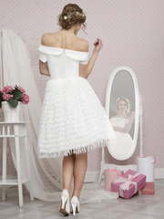 Свадебное платье TB032. Силуэт А-силуэт. Цвет Белый / Молочный. Вид 2