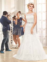 Свадебное платье C0596. Силуэт А-силуэт. Цвет Белый / Молочный. Вид 1