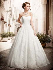 Свадебное платье PP021. Силуэт А-силуэт. Цвет Белый / Молочный. Вид 1