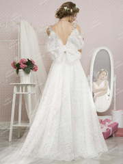 Свадебное платье TB058. Силуэт А-силуэт. Цвет Айвори / Капучино. Вид 2