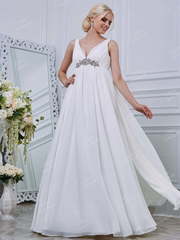 Свадебное платье RB007. Силуэт А-силуэт. Цвет Белый / Молочный. Вид 1