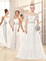 Свадебное платье ME010Y1. Силуэт А-силуэт. Цвет Белый / Молочный. Вид 1