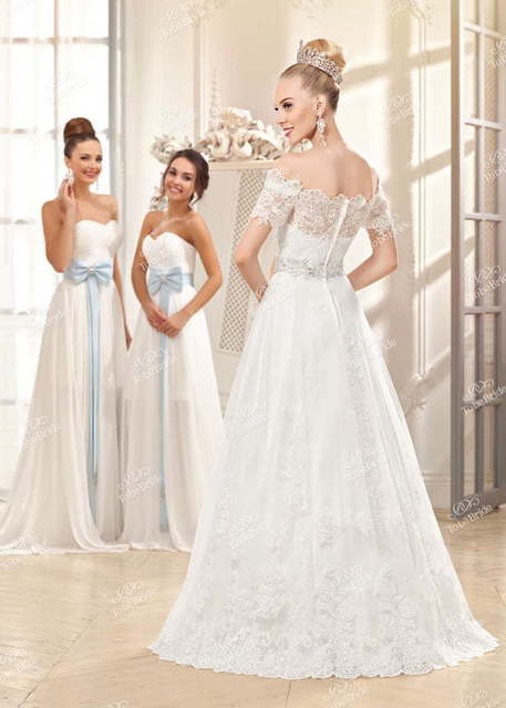 Свадебное платье ME010Y1. Силуэт А-силуэт. Цвет Белый / Молочный. Вид 2