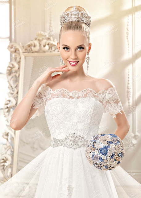 Свадебное платье ME010Y1. Силуэт А-силуэт. Цвет Белый / Молочный. Вид 3