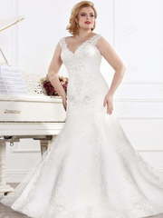 Свадебное платье MJ172. Силуэт А-силуэт, Рыбка. Цвет Белый / Молочный. Вид 1