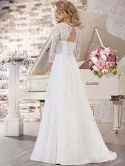 Свадебное платье NS006. Силуэт А-силуэт. Цвет Белый / Молочный. Вид 2