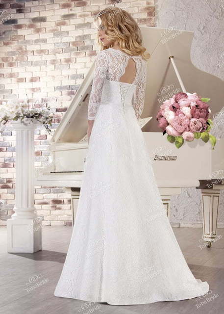 Свадебное платье NS006. Силуэт А-силуэт. Цвет Белый / Молочный. Вид 2