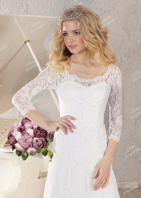 Свадебное платье NS006. Силуэт А-силуэт. Цвет Белый / Молочный. Вид 3