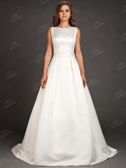 Свадебное платье AZ002. Силуэт А-силуэт. Цвет Белый / Молочный. Вид 1