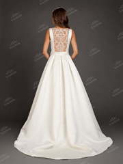 Свадебное платье AZ002. Силуэт А-силуэт. Цвет Белый / Молочный. Вид 2