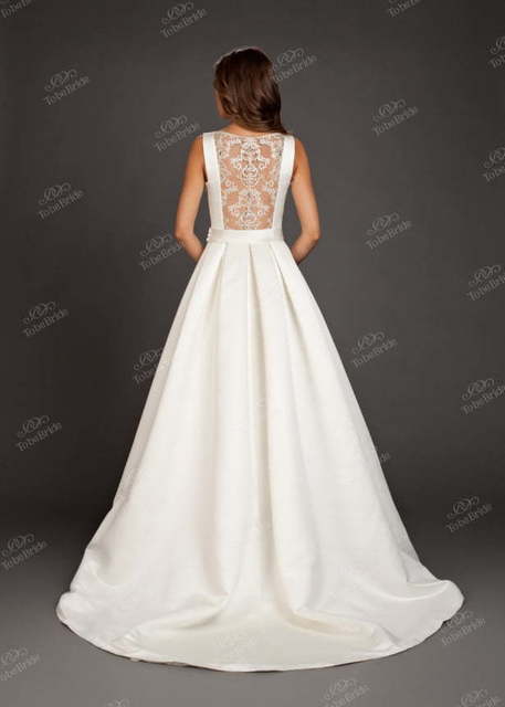 Свадебное платье AZ002. Силуэт А-силуэт. Цвет Белый / Молочный. Вид 2