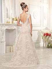 Свадебное платье EV017. Силуэт А-силуэт. Цвет Айвори / Капучино, Персик / Оранжевый. Вид 2