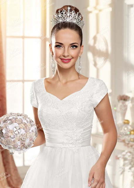 Свадебное платье SL0149. Силуэт Пышное, А-силуэт. Цвет Белый / Молочный. Вид 3