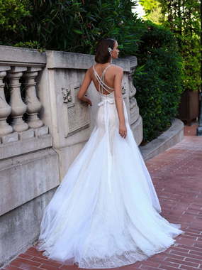 Свадебное платье Rebeca. Силуэт А-силуэт, Рыбка. Цвет Белый / Молочный. Вид 2