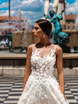 Свадебное платье Rosetta. Силуэт А-силуэт. Цвет Айвори / Капучино. Вид 3