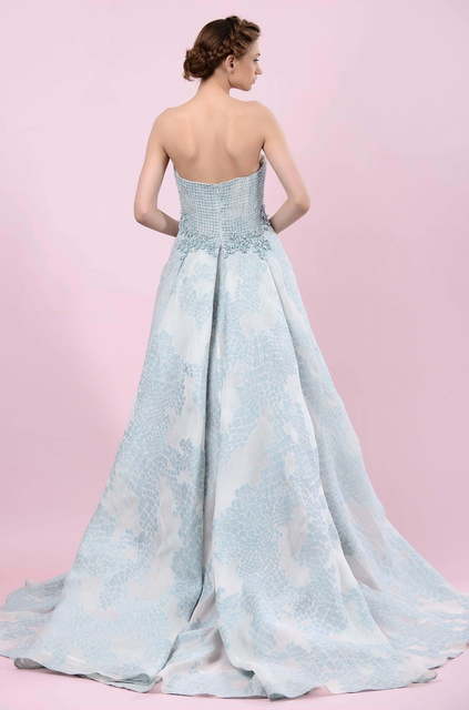 Свадебное платье 4461. Силуэт А-силуэт. Цвет Голубой / Синий. Вид 2