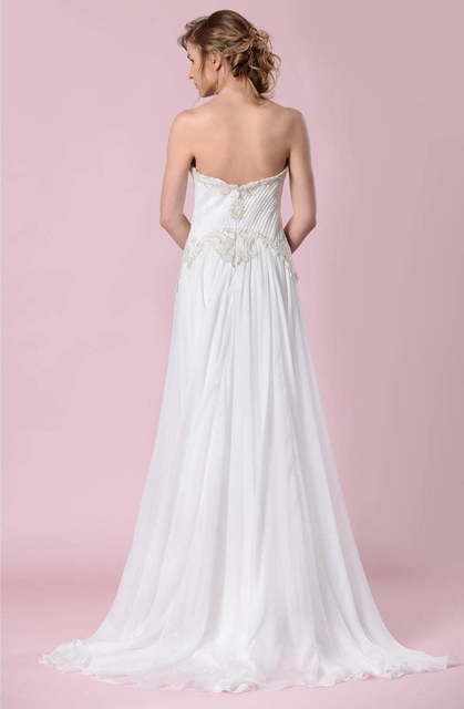 Свадебное платье 4516. Силуэт А-силуэт, Прямое. Цвет Белый / Молочный. Вид 2