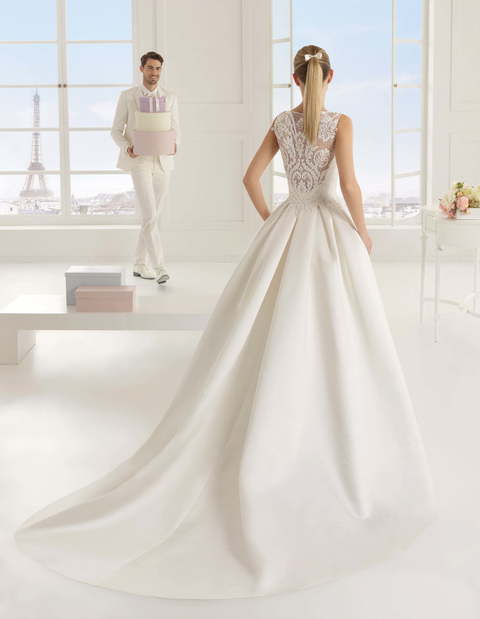 Свадебное платье Eric. Силуэт А-силуэт. Цвет Белый / Молочный. Вид 2