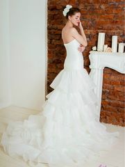 Свадебное платье 2014. Силуэт А-силуэт. Цвет Белый / Молочный. Вид 2