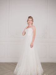 Свадебное платье 2029. Силуэт А-силуэт. Цвет Белый / Молочный. Вид 1