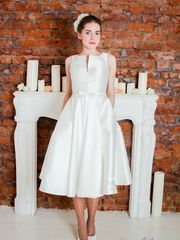 Свадебное платье 2035. Силуэт А-силуэт. Цвет Белый / Молочный. Вид 1