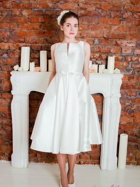 Свадебное платье 2035. Силуэт А-силуэт. Цвет Белый / Молочный. Вид 1