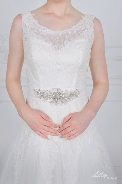 Свадебное платье 2040. Силуэт А-силуэт. Цвет Белый / Молочный. Вид 3