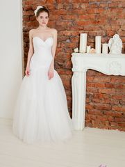 Свадебное платье 2042. Силуэт А-силуэт, Рыбка. Цвет Белый / Молочный. Вид 1