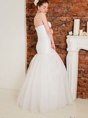 Свадебное платье 2042. Силуэт А-силуэт, Рыбка. Цвет Белый / Молочный. Вид 2