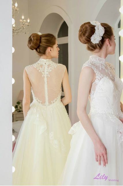 Свадебное платье 2044. Силуэт А-силуэт. Цвет Белый / Молочный. Вид 2