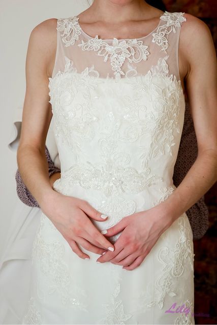 Свадебное платье 2046. Силуэт А-силуэт. Цвет Айвори / Капучино, Белый / Молочный. Вид 4