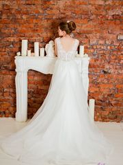 Свадебное платье 2053. Силуэт А-силуэт. Цвет Белый / Молочный. Вид 2