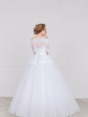 Свадебное платье 2054. Силуэт Пышное, А-силуэт. Цвет Белый / Молочный. Вид 2