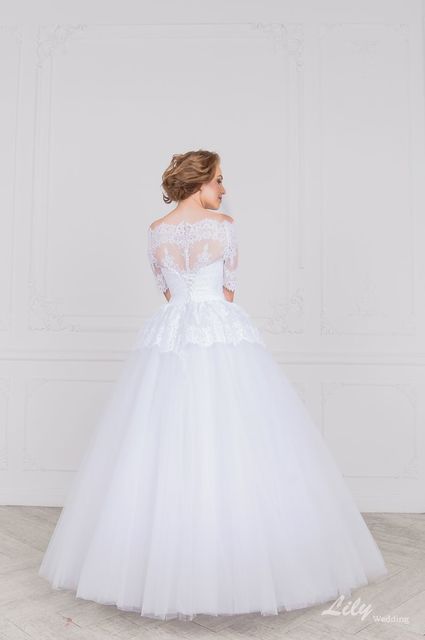 Свадебное платье 2054. Силуэт Пышное, А-силуэт. Цвет Белый / Молочный. Вид 2